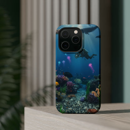 Underwater Diver Phone Case — Magnetic Impact‑Resistant Ocean Design