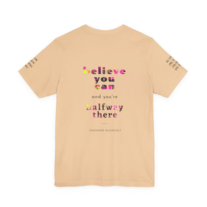 Dad 'Surviving on Caffeine and Chaos' Tee — Custom Names & Dates, 'Believe You Can' Back - Ramshackle Shack