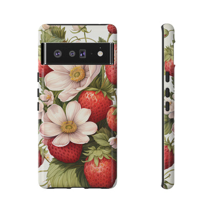 Strawberry Blossom Phone Case — Floral Protective Tough Case - Ramshackle Shack