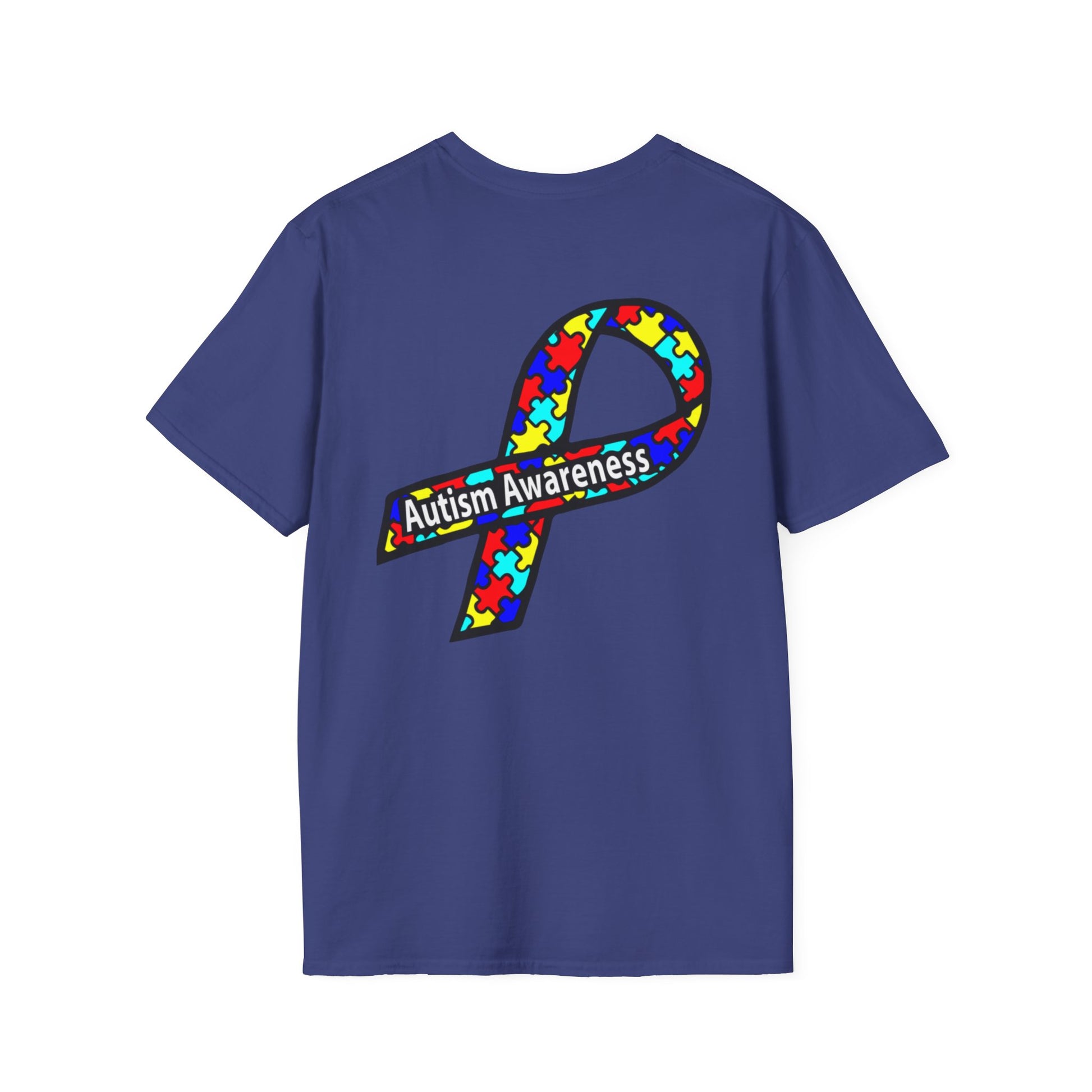 Autism Awareness T-Shirt — "Not Fighting Autism, Working With It" Puzzle Ribbon Tee - Ramshackle Shack