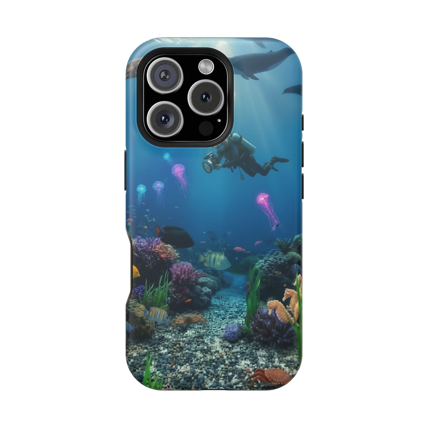 Underwater Diver Phone Case — Magnetic Impact‑Resistant Ocean Design