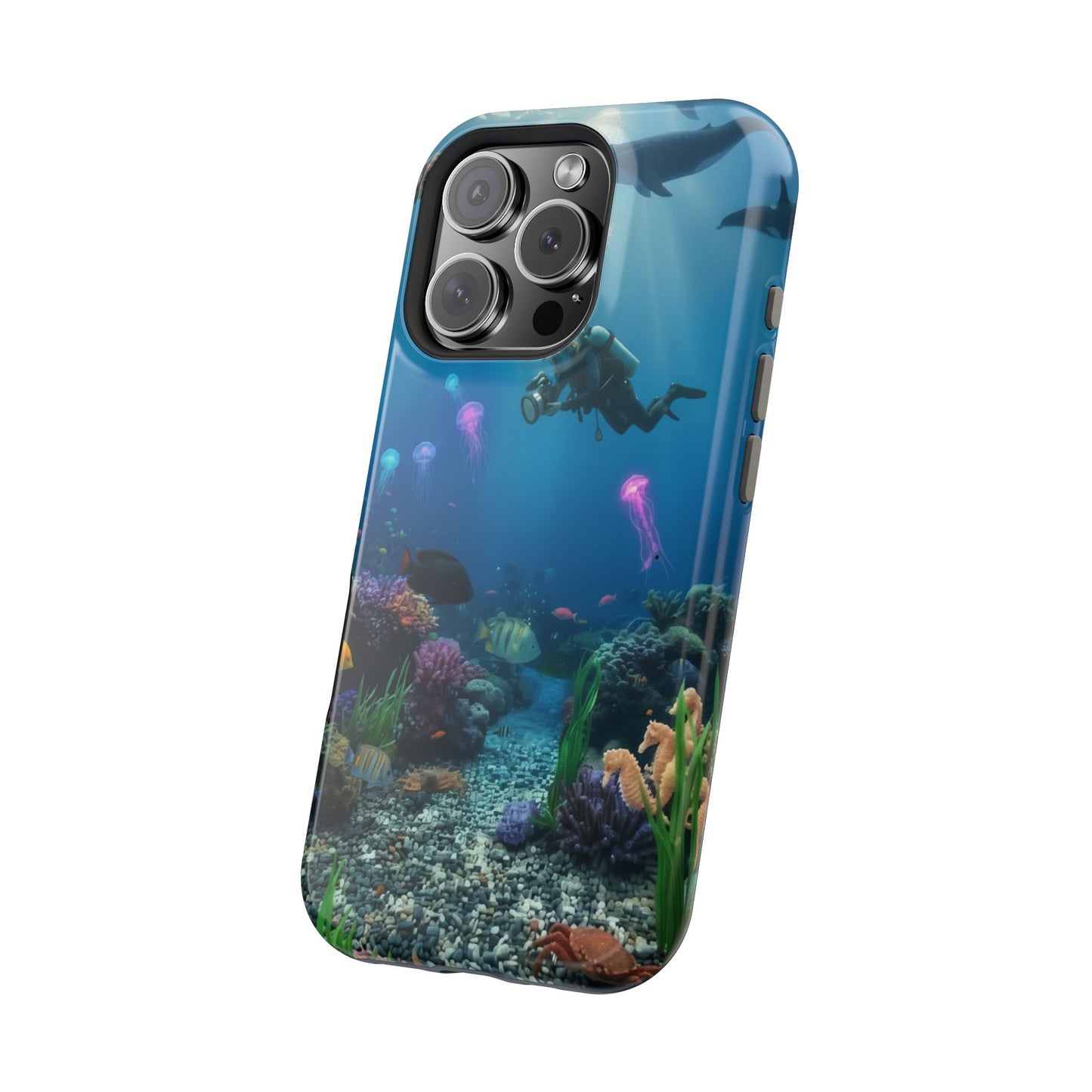 Underwater Diver Phone Case — Magnetic Impact‑Resistant Ocean Design