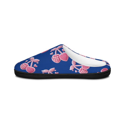 Custom Color Leopard & Gingham Cherries Womens Slippers Cute Patterned Indoor House Shoes - Ramshackle Shack