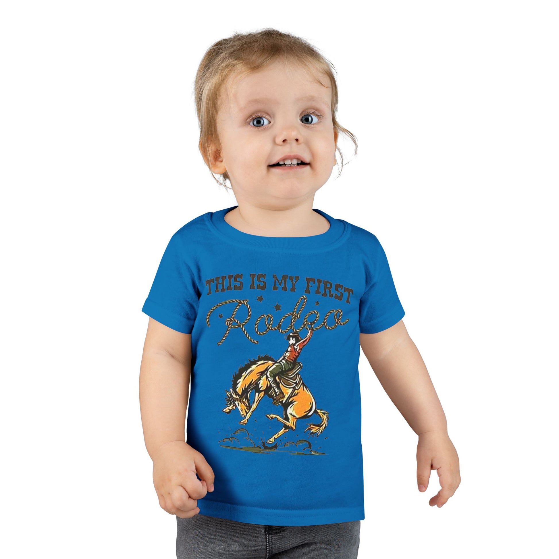 Toddler T-Shirt — “This Is My First Rodeo” Personalized Cowboy Birthday Tee - Ramshackle Shack
