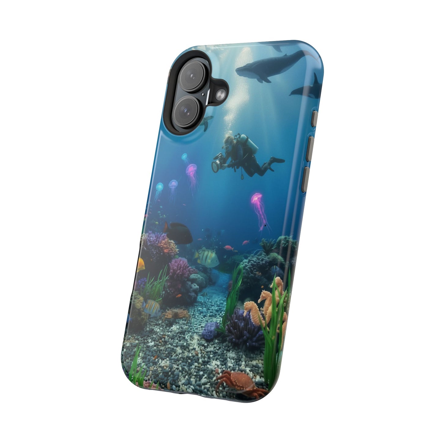Underwater Diver Phone Case — Magnetic Impact‑Resistant Ocean Design