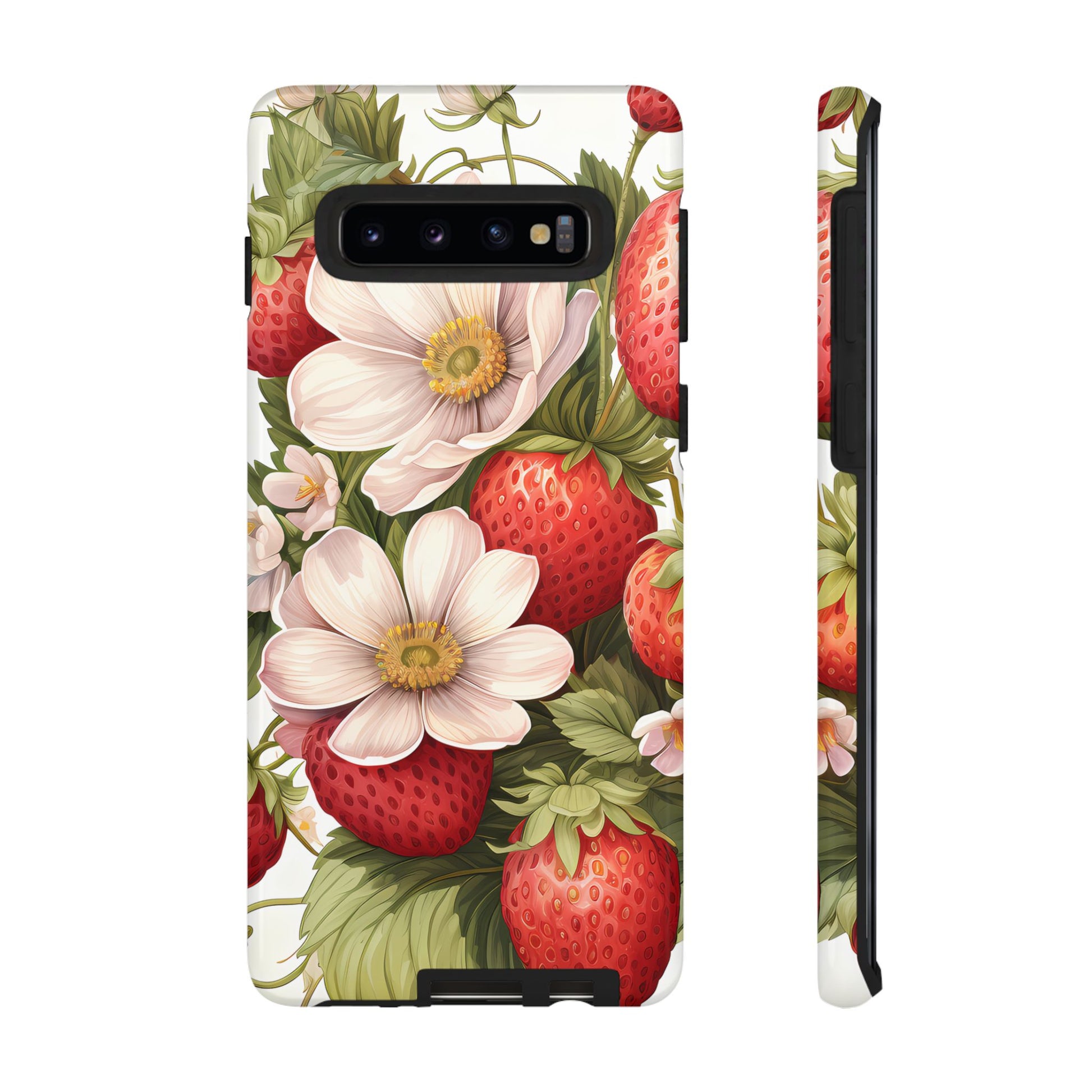 Strawberry Blossom Phone Case — Floral Protective Tough Case - Ramshackle Shack