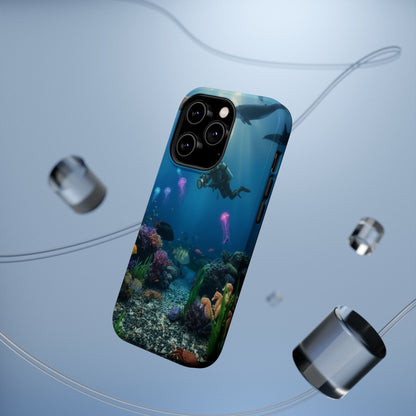 Underwater Diver Phone Case — Magnetic Impact‑Resistant Ocean Design