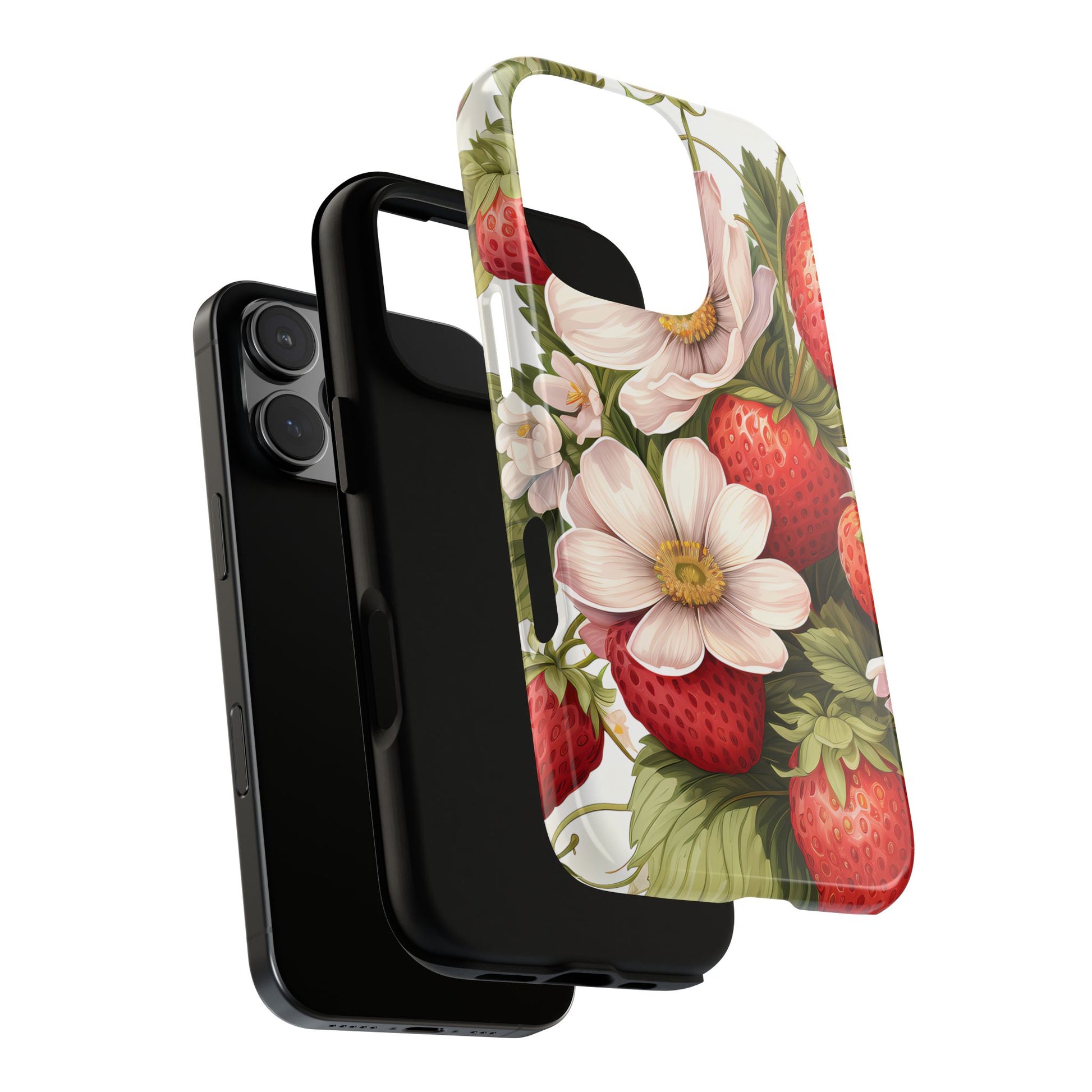 Strawberry Blossom Phone Case — Floral Protective Tough Case - Ramshackle Shack
