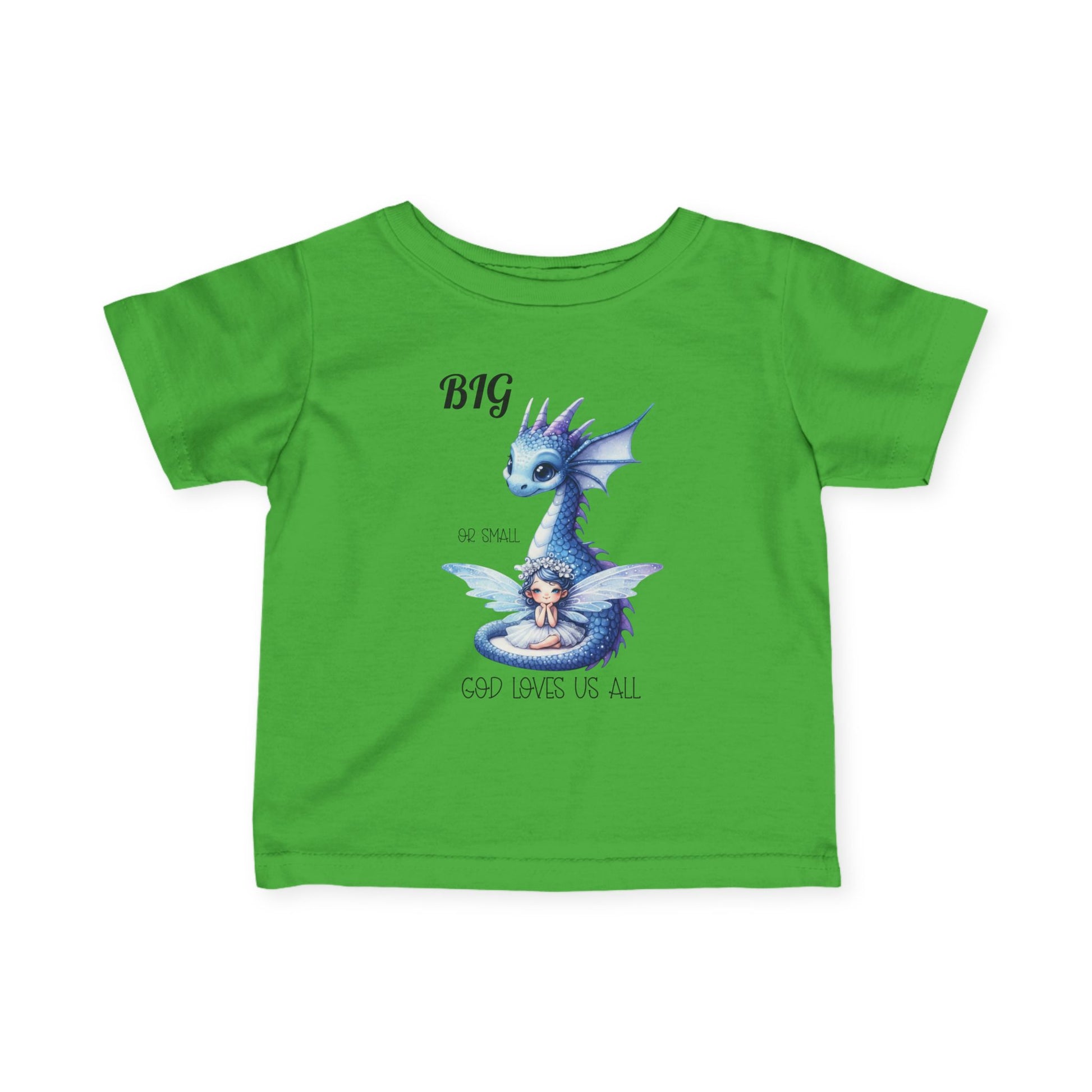Infant Tee — Baby Dragon & Fairy "BIG or small" "God loves us all" - Ramshackle Shack
