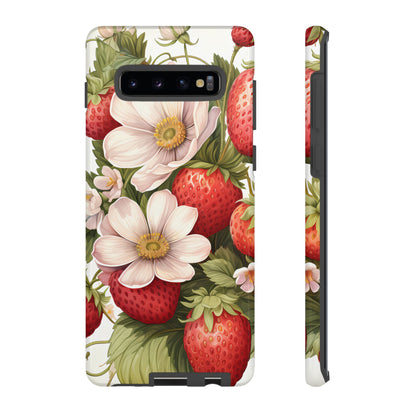 Strawberry Blossom Phone Case — Floral Protective Tough Case - Ramshackle Shack