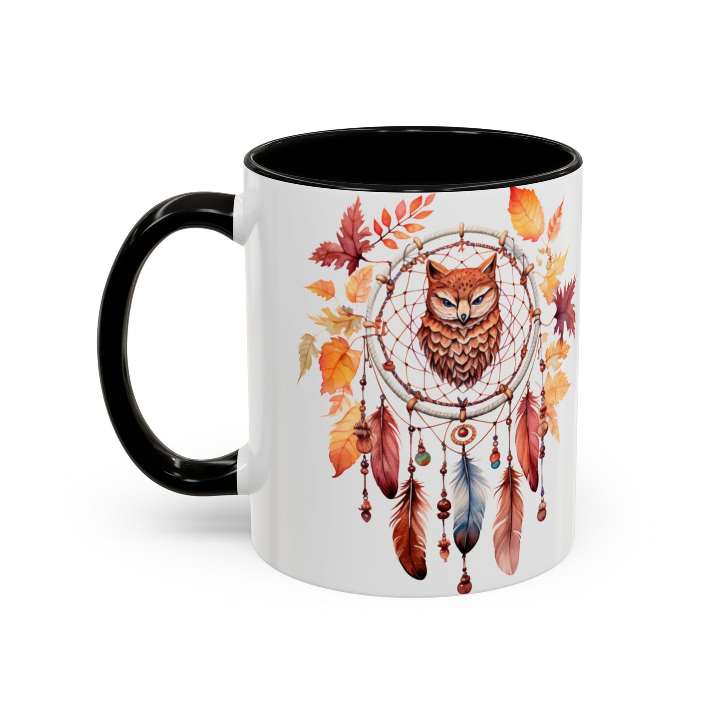 Autumn Owl Dreamcatcher Mug — Fall Leaves Coffee Cup (11oz & 15oz) - Ramshackle Shack