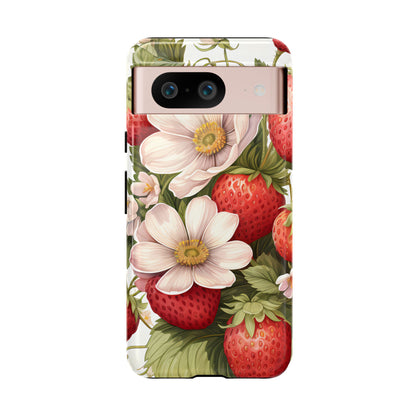 Strawberry Blossom Phone Case — Floral Protective Tough Case - Ramshackle Shack