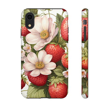 Strawberry Blossom Phone Case — Floral Protective Tough Case - Ramshackle Shack
