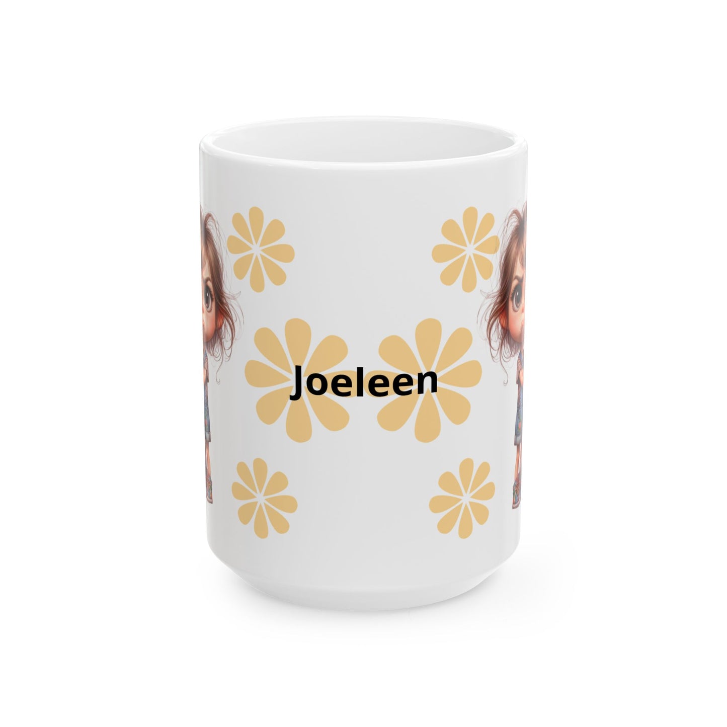 Pouting Girl Floral Ceramic Mug — 11oz & 15oz - Ramshackle Shack