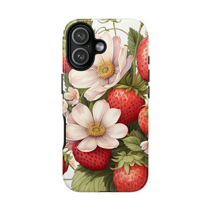 Strawberry Blossom Phone Case — Floral Protective Tough Case - Ramshackle Shack