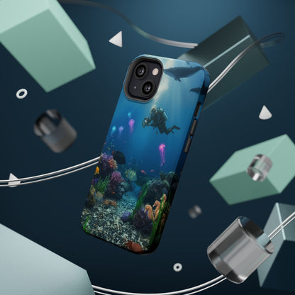 Underwater Diver Phone Case — Magnetic Impact‑Resistant Ocean Design