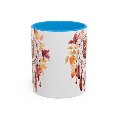 Autumn Owl Dreamcatcher Mug — Fall Leaves Coffee Cup (11oz & 15oz) - Ramshackle Shack