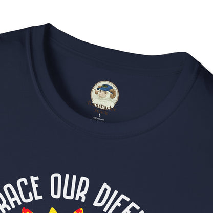 Autism Awareness T-Shirt — "Embrace Our Difference" Puzzle Heart Design - Ramshackle Shack