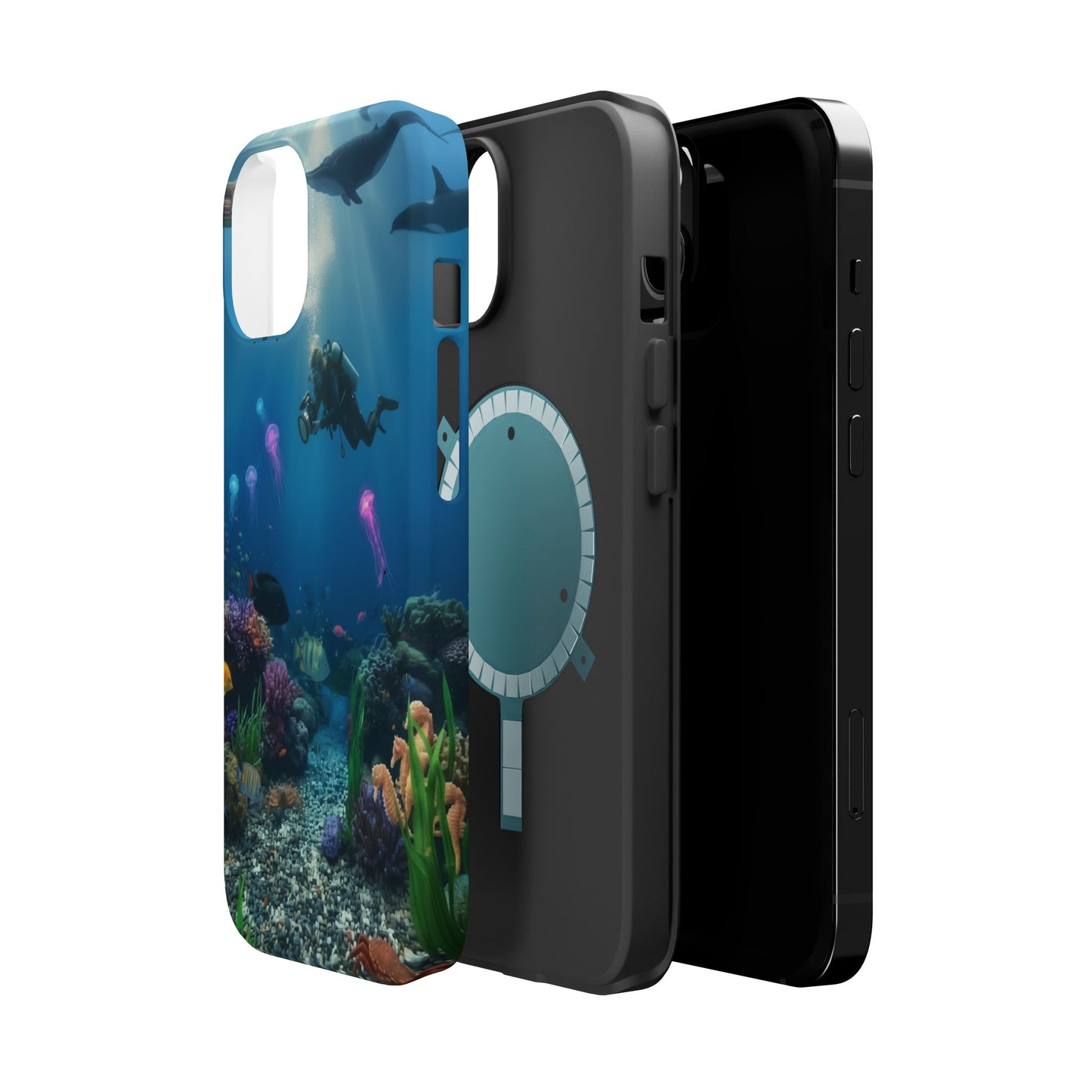 Underwater Diver Phone Case — Magnetic Impact‑Resistant Ocean Design