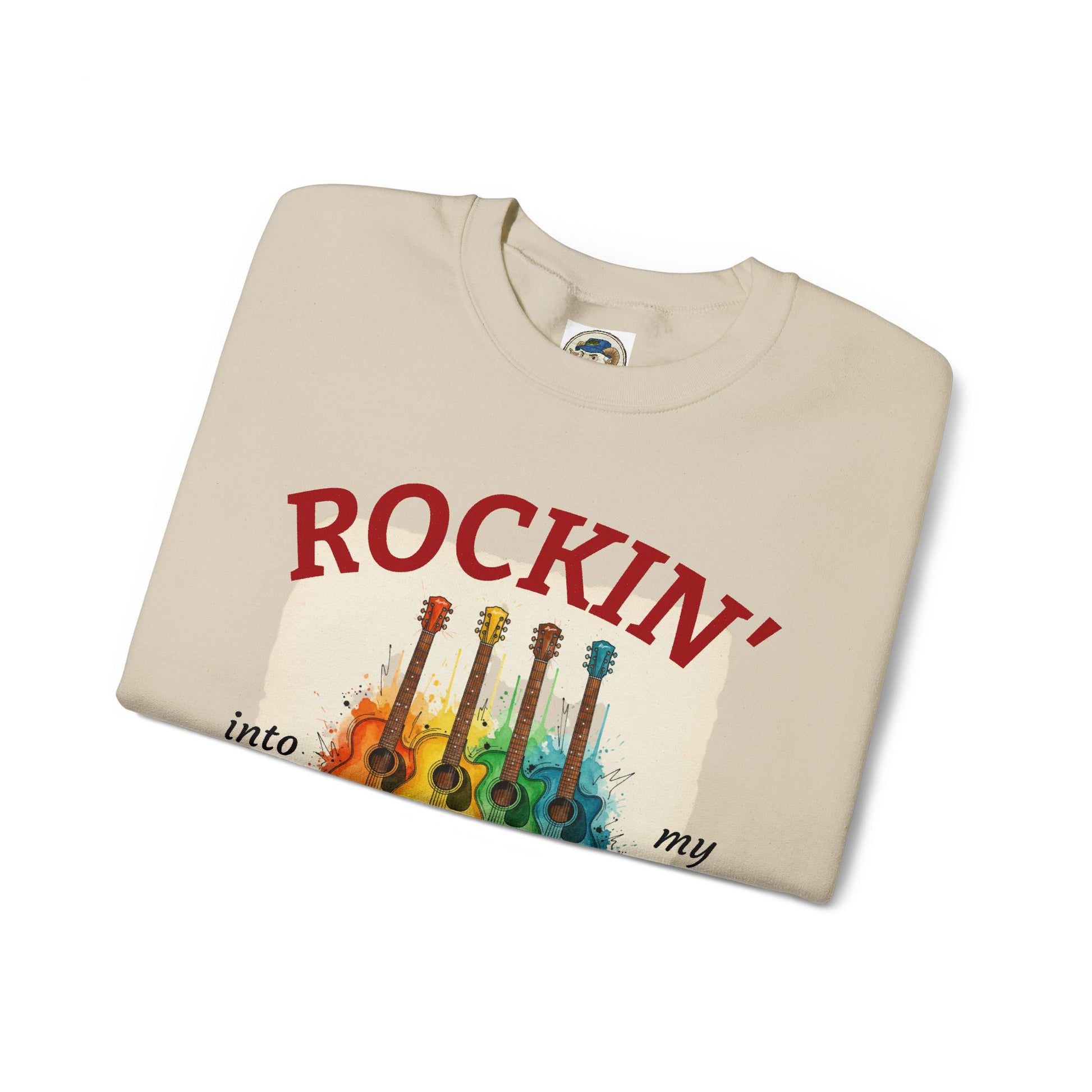Rockin' Into My 60's Sweatshirt — Custom Age & Name Guitar Crewneck - Ramshackle Shack