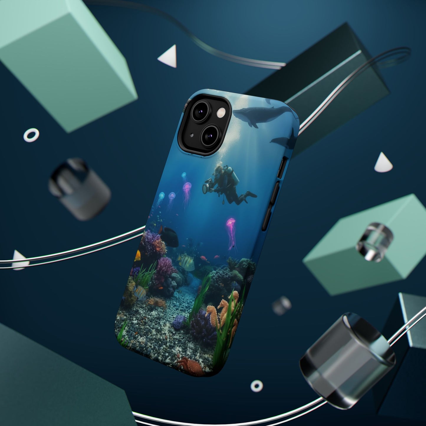 Underwater Diver Phone Case — Magnetic Impact‑Resistant Ocean Design