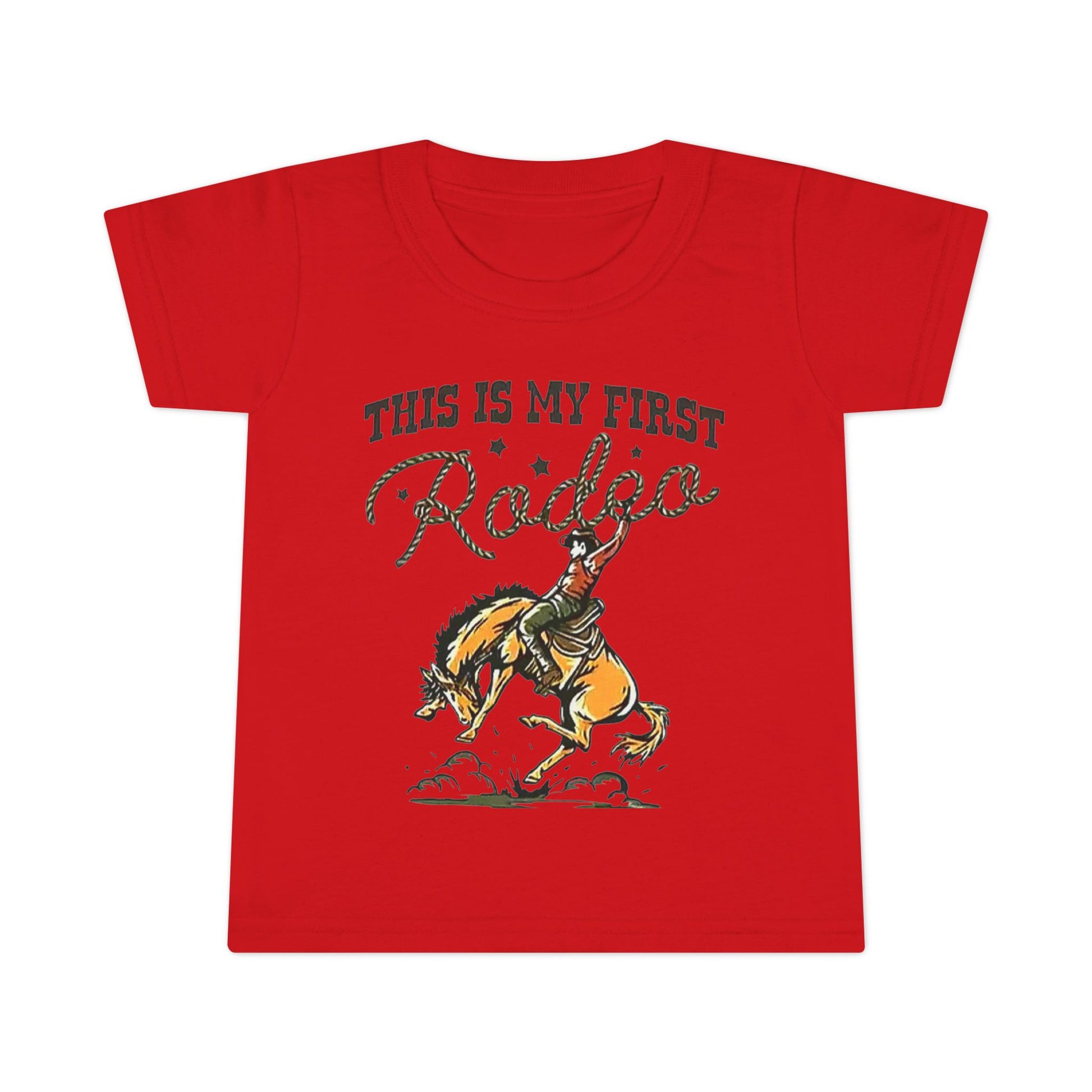 Toddler T-Shirt — “This Is My First Rodeo” Personalized Cowboy Birthday Tee - Ramshackle Shack