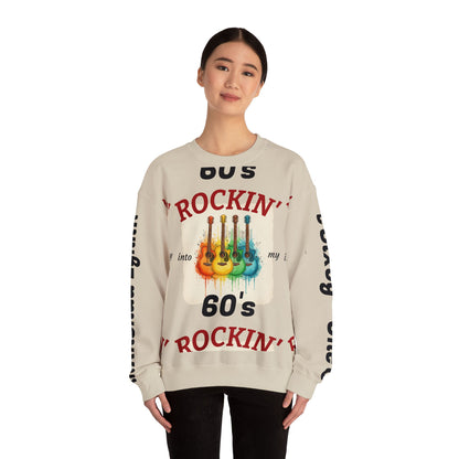 Rockin' Into My 60's Sweatshirt — Custom Age & Name Guitar Crewneck - Ramshackle Shack