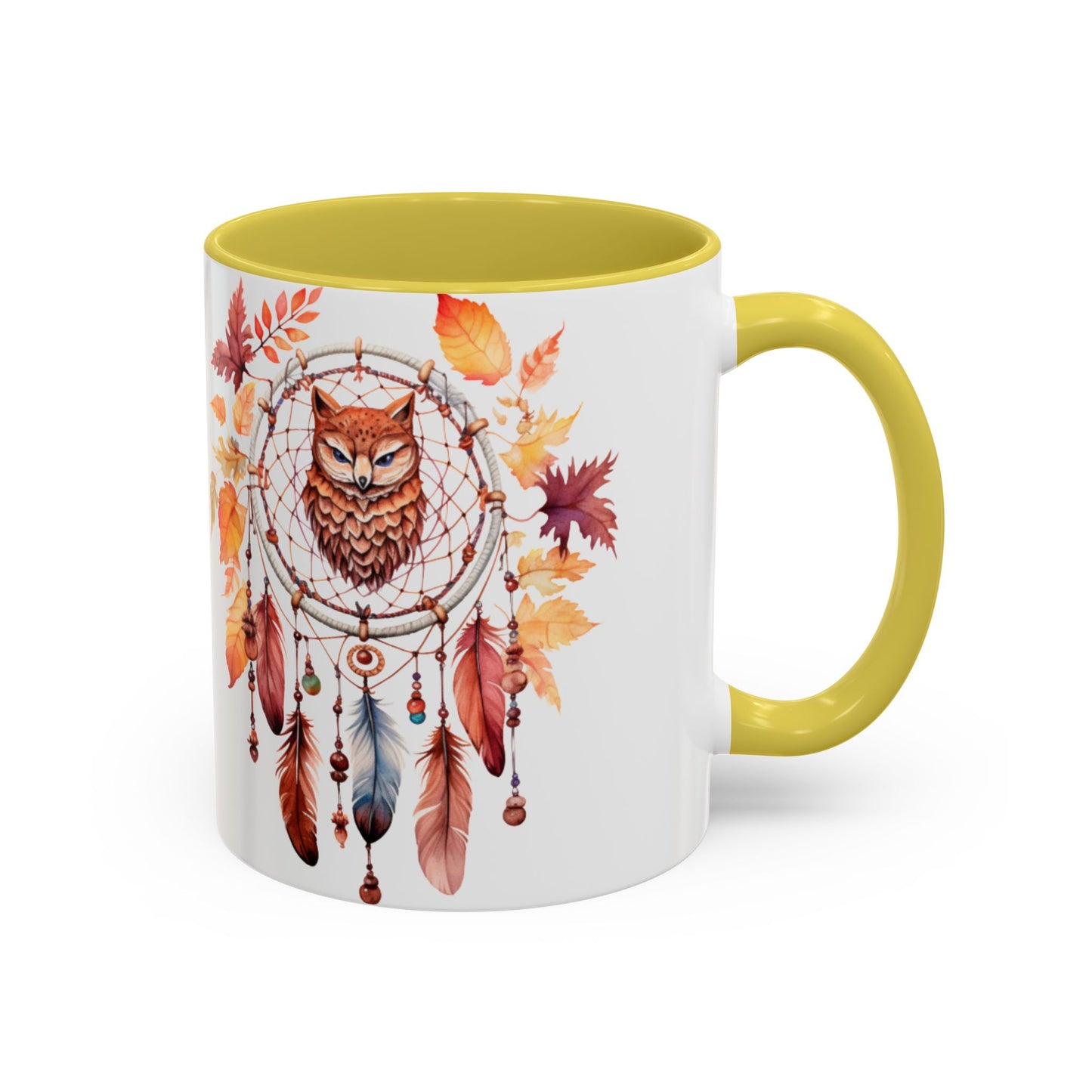 Autumn Owl Dreamcatcher Mug — Fall Leaves Coffee Cup (11oz & 15oz) - Ramshackle Shack
