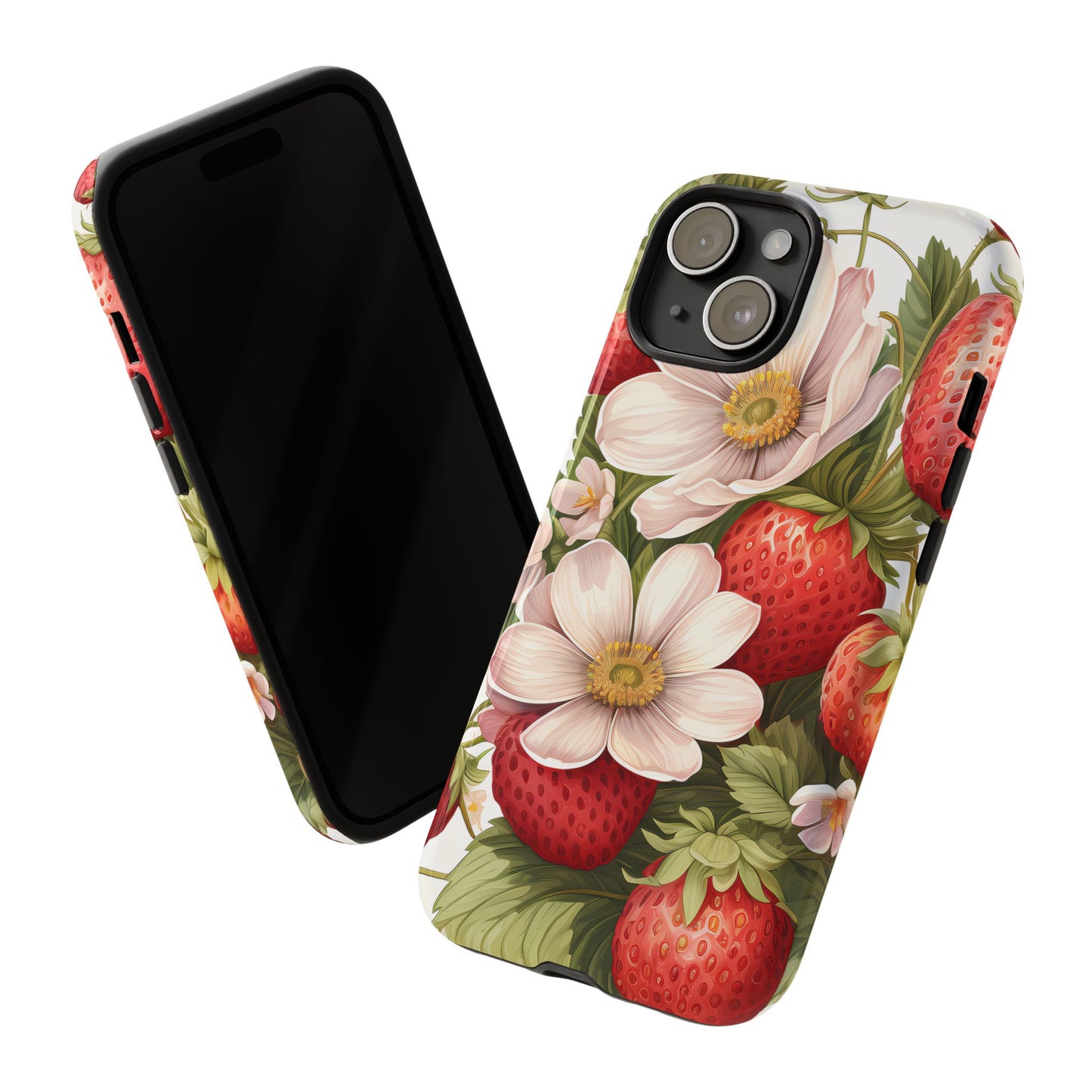 Strawberry Blossom Phone Case — Floral Protective Tough Case - Ramshackle Shack
