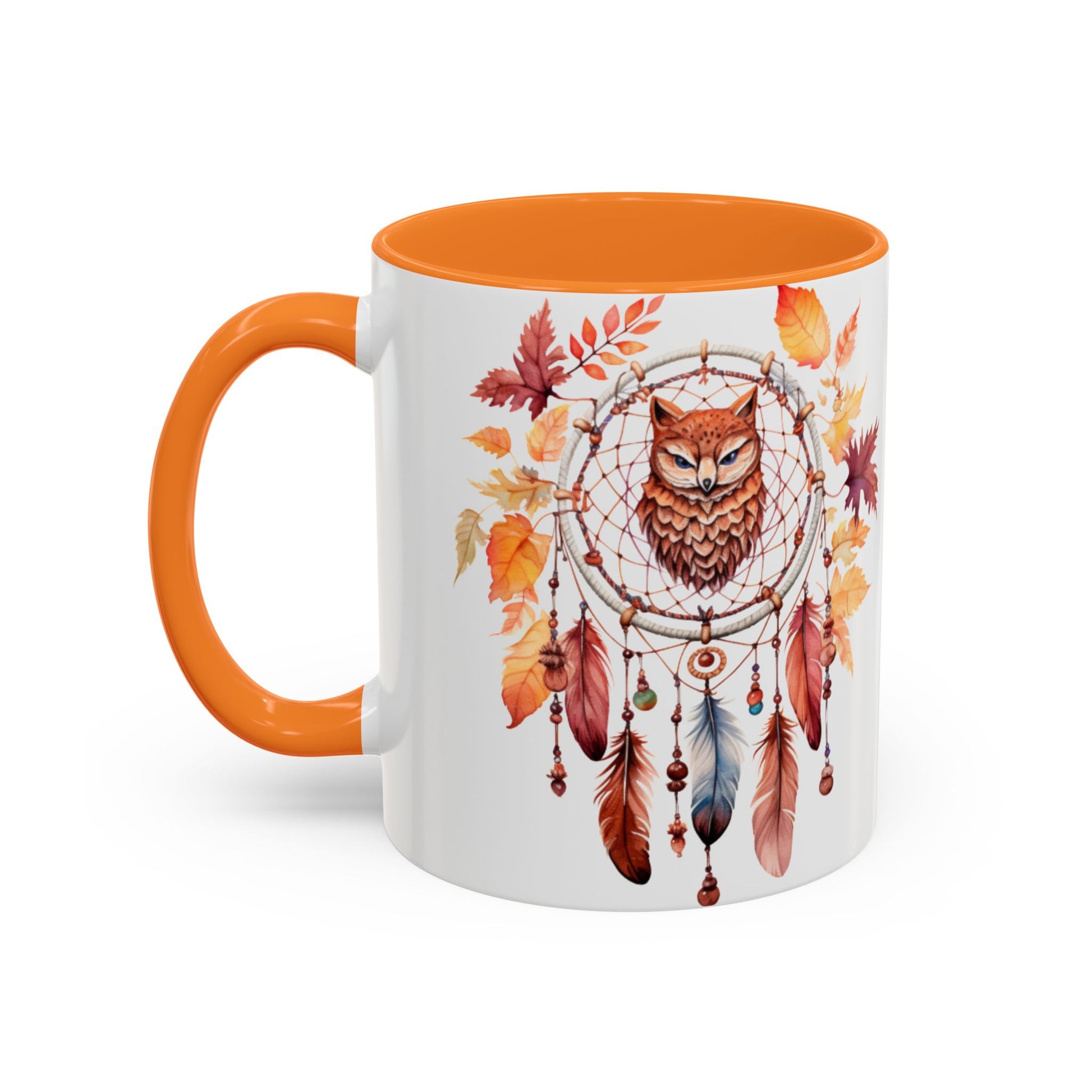 Autumn Owl Dreamcatcher Mug — Fall Leaves Coffee Cup (11oz & 15oz) - Ramshackle Shack