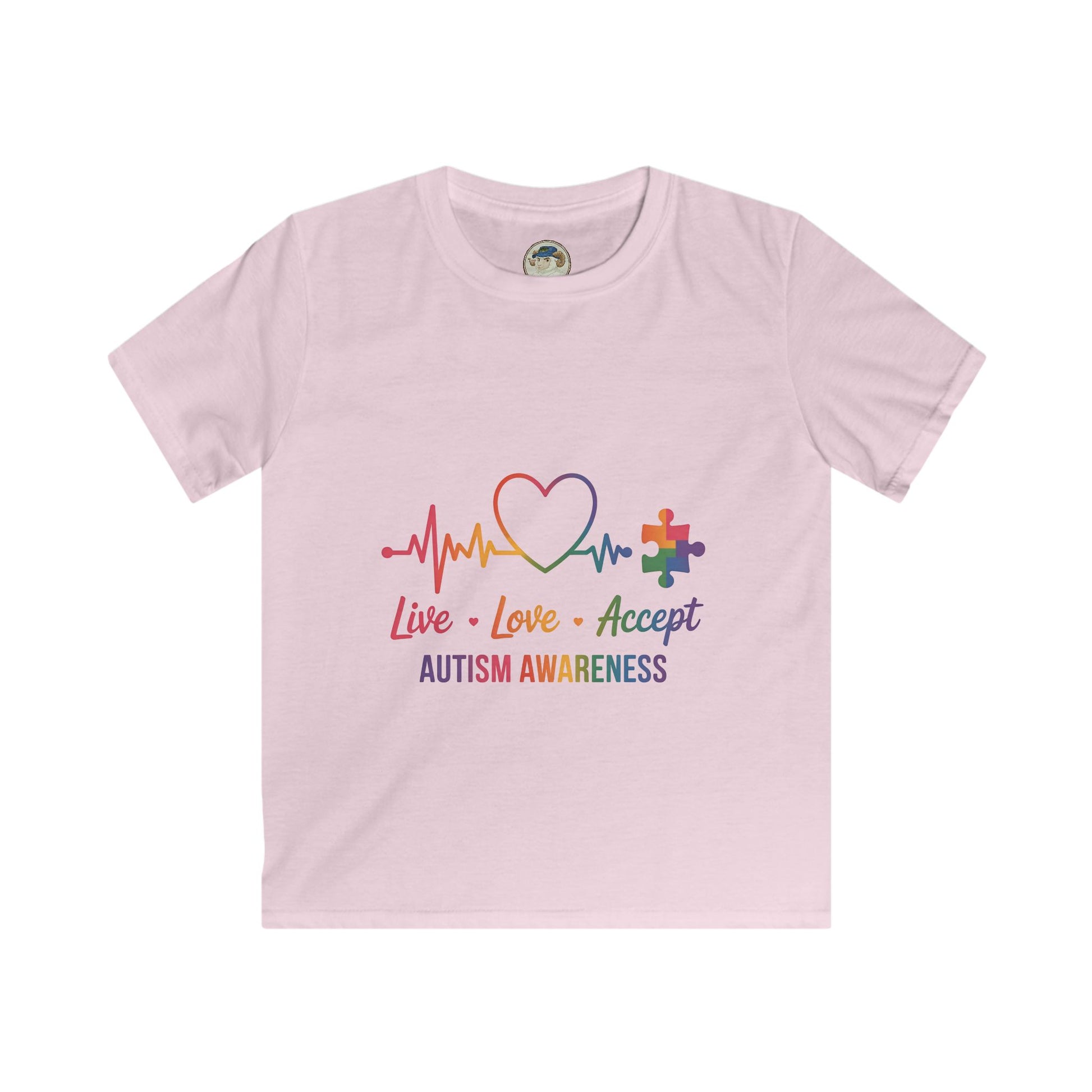 Kids Autism Awareness T-Shirt — Live Love Accept Rainbow Puzzle Ribbon - Ramshackle Shack