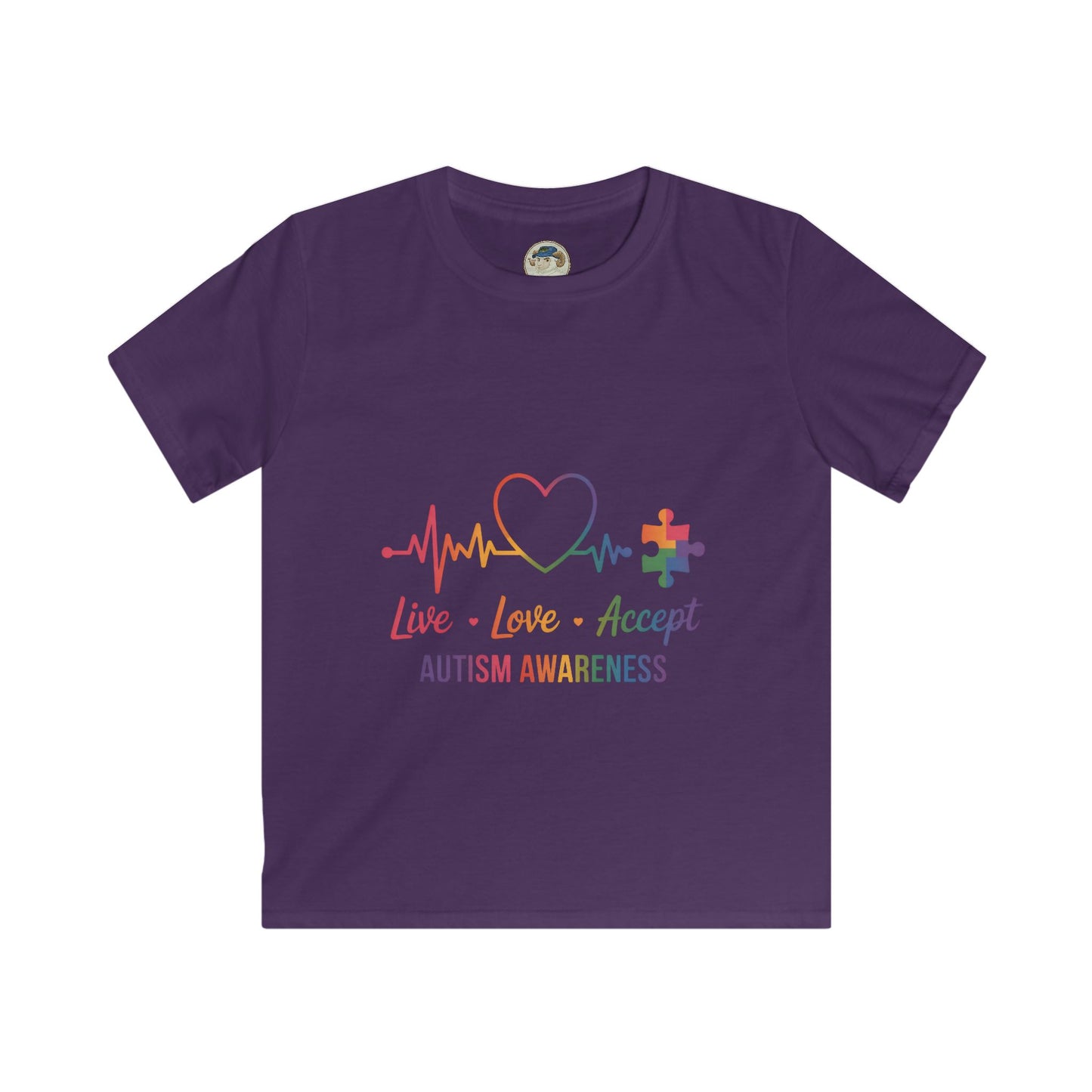 Kids Autism Awareness T-Shirt — Live Love Accept Rainbow Puzzle Ribbon - Ramshackle Shack