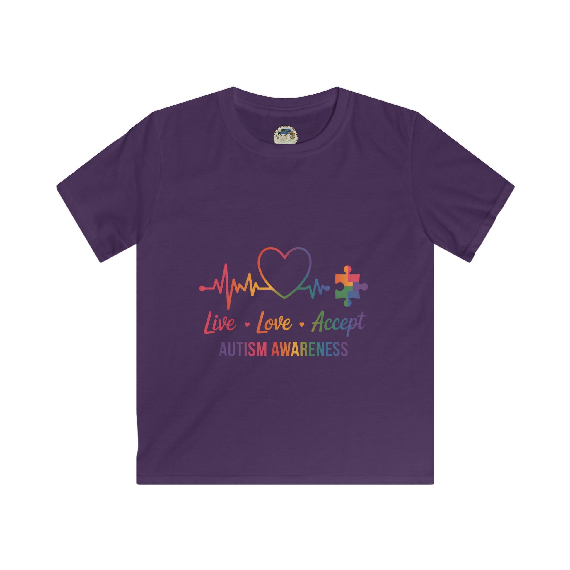 Kids Autism Awareness T-Shirt — Live Love Accept Rainbow Puzzle Ribbon - Ramshackle Shack