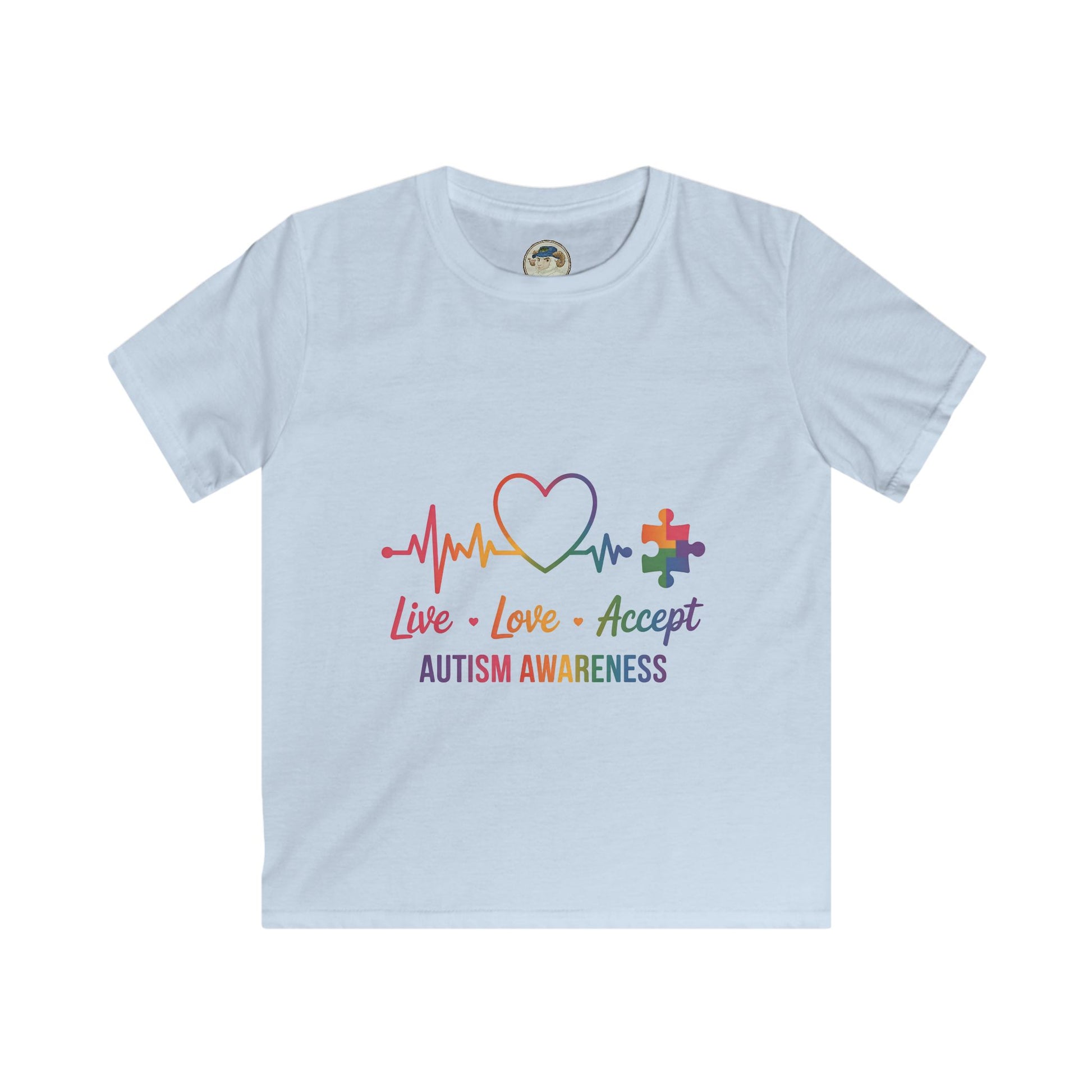 Kids Autism Awareness T-Shirt — Live Love Accept Rainbow Puzzle Ribbon - Ramshackle Shack