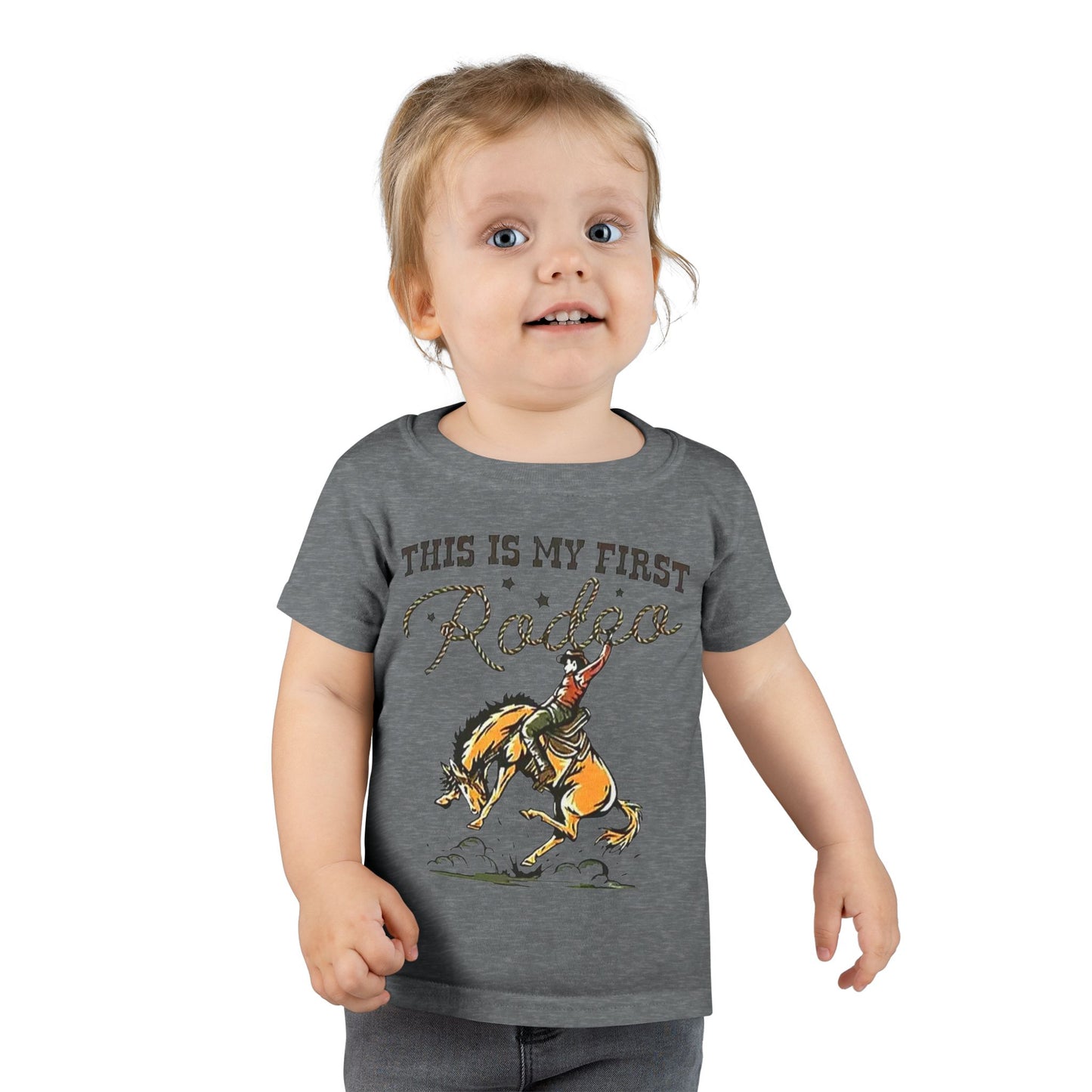 Toddler T-Shirt — “This Is My First Rodeo” Personalized Cowboy Birthday Tee - Ramshackle Shack
