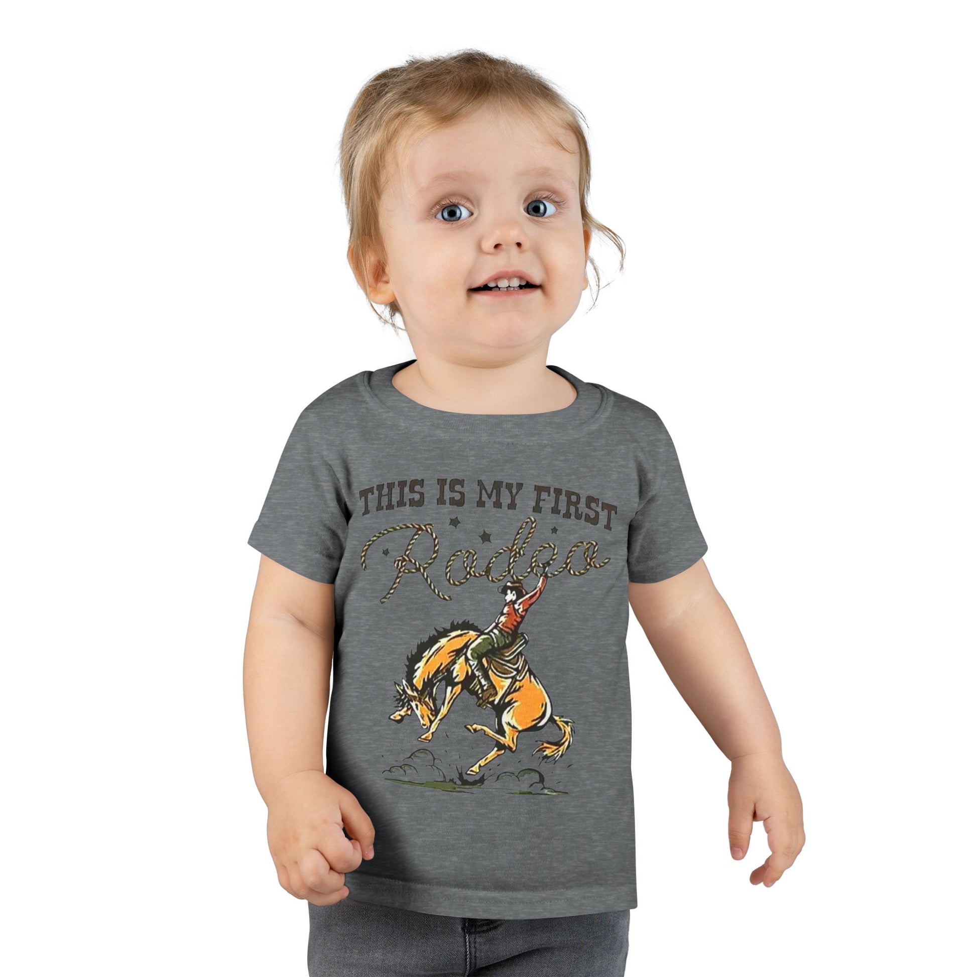 Toddler T-Shirt — “This Is My First Rodeo” Personalized Cowboy Birthday Tee - Ramshackle Shack