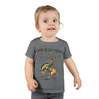 Toddler T-Shirt — “This Is My First Rodeo” Personalized Cowboy Birthday Tee - Ramshackle Shack