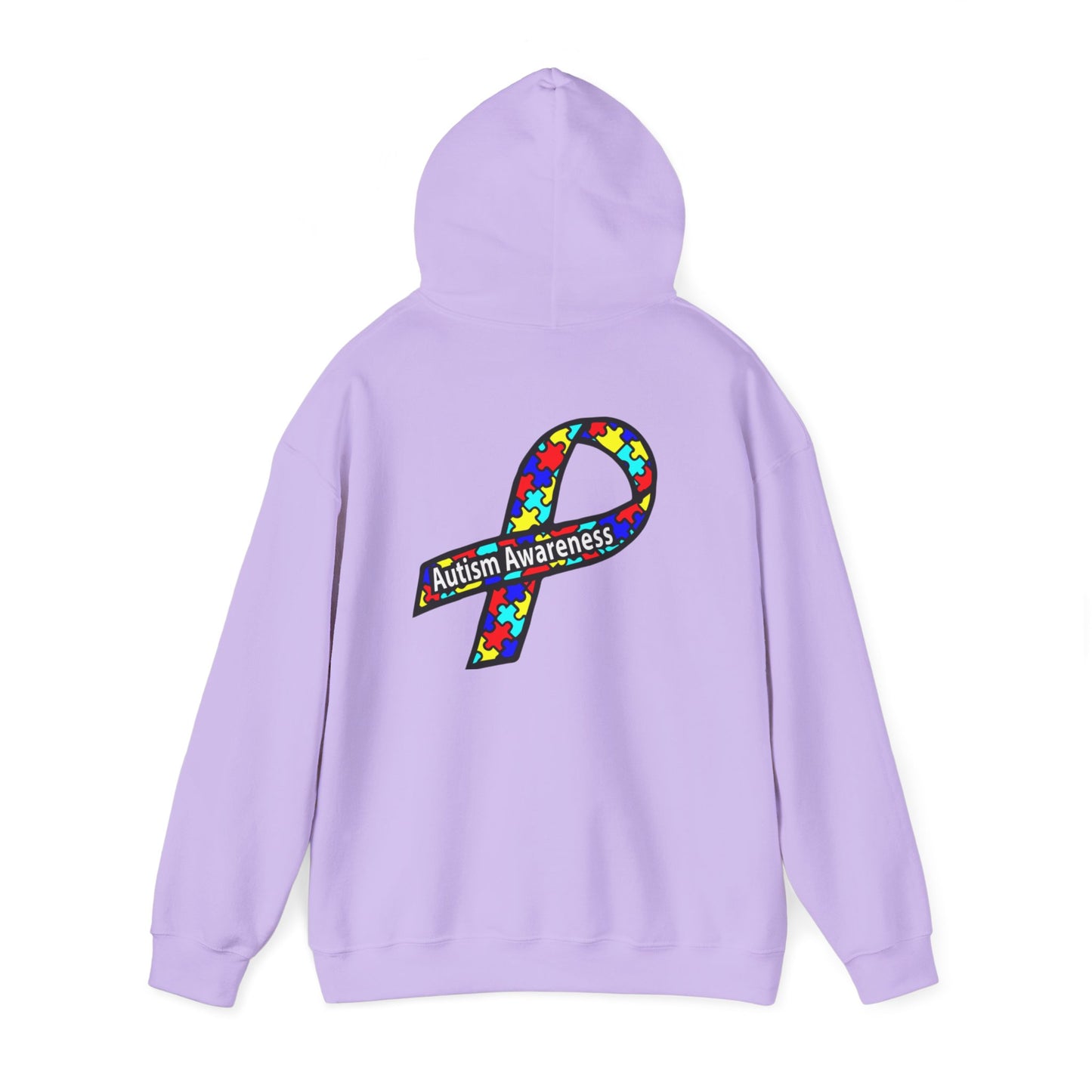 Autism Awareness Hoodie — "Live, Love, Accept" Heartbeat Puzzle-Rainbow - Ramshackle Shack