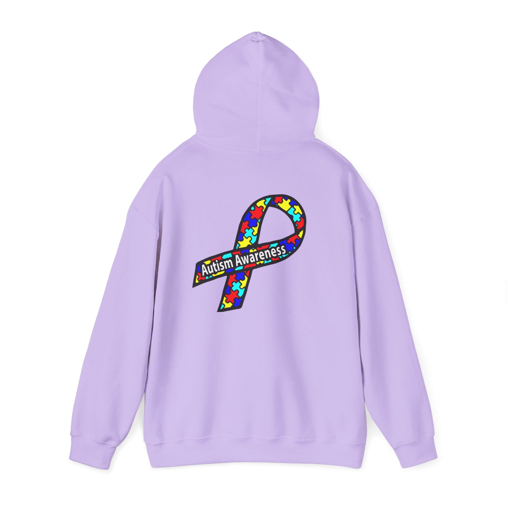Autism Awareness Hoodie — "Live, Love, Accept" Heartbeat Puzzle-Rainbow - Ramshackle Shack