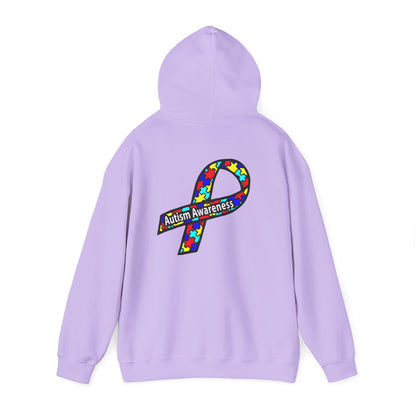 Autism Awareness Hoodie — "Live, Love, Accept" Heartbeat Puzzle-Rainbow - Ramshackle Shack