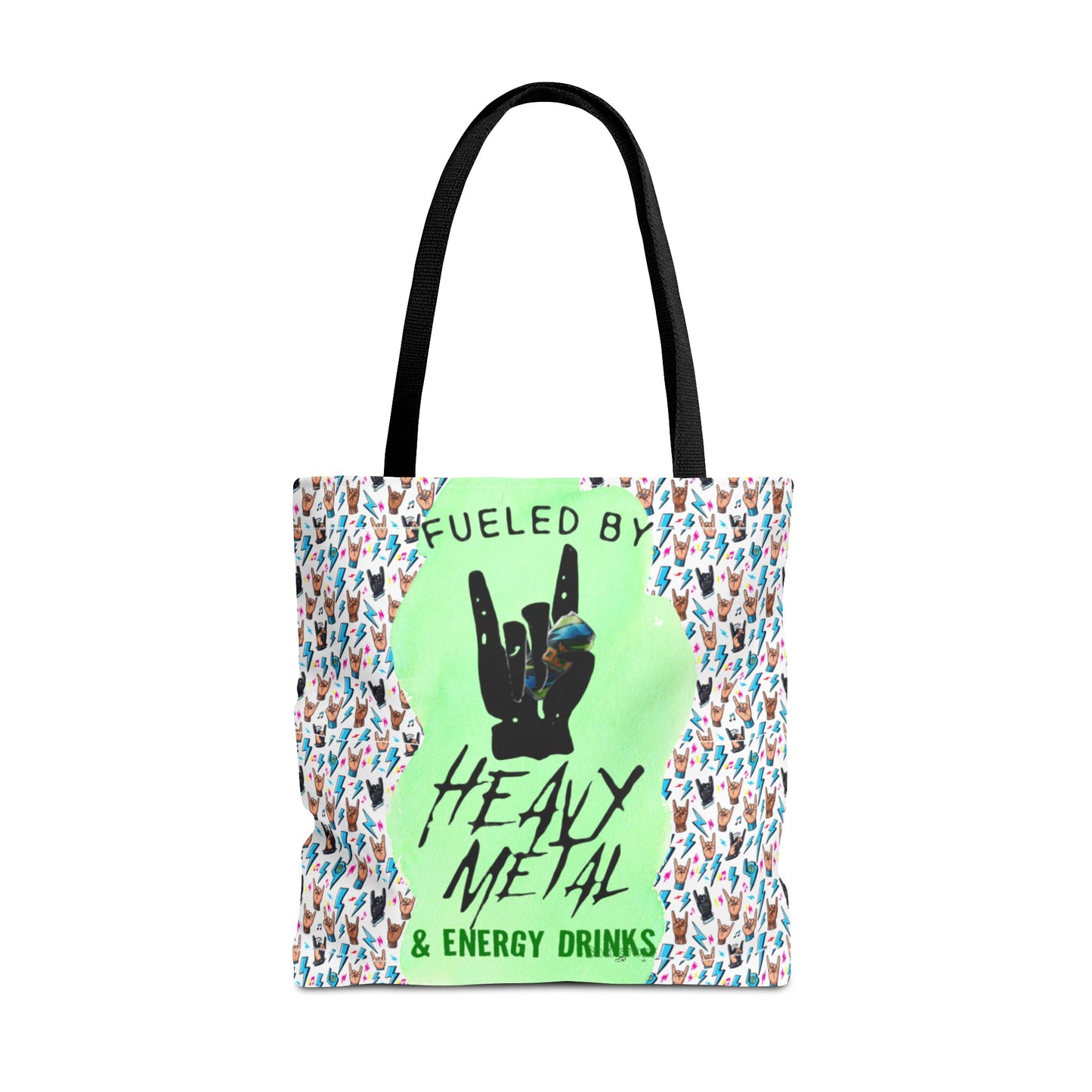 Heavy Metal & Energy Drinks Tote Bag — Neon Rock Energy Design - Ramshackle Shack