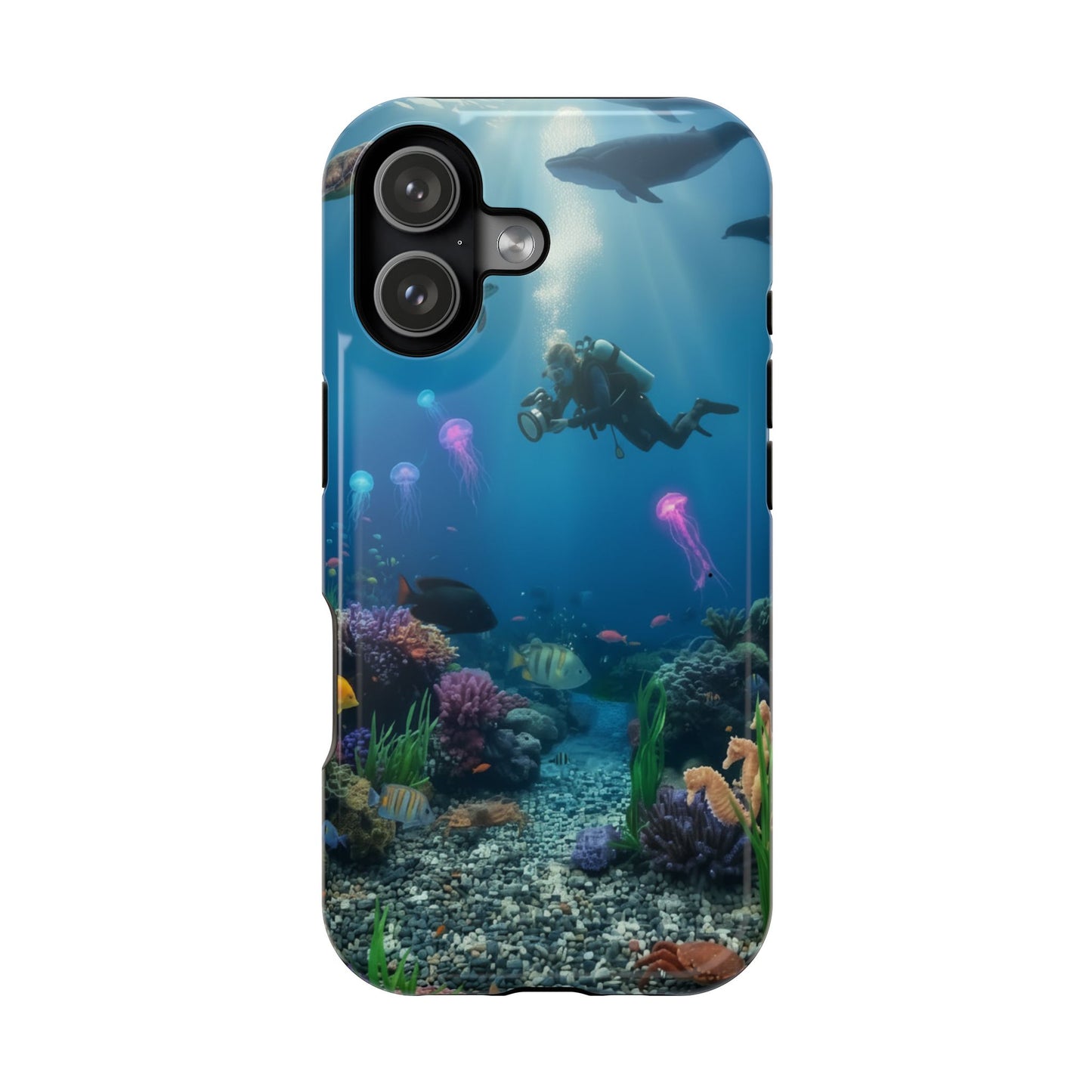 Underwater Diver Phone Case — Magnetic Impact‑Resistant Ocean Design