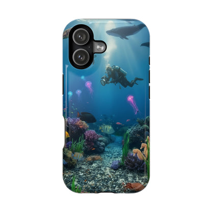 Underwater Diver Phone Case — Magnetic Impact‑Resistant Ocean Design