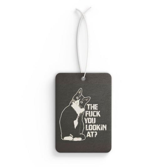 Funny Cat Car Air Freshener The F*** You Lookin At? Sassy Vehicle Air Freshener - Ramshackle Shack