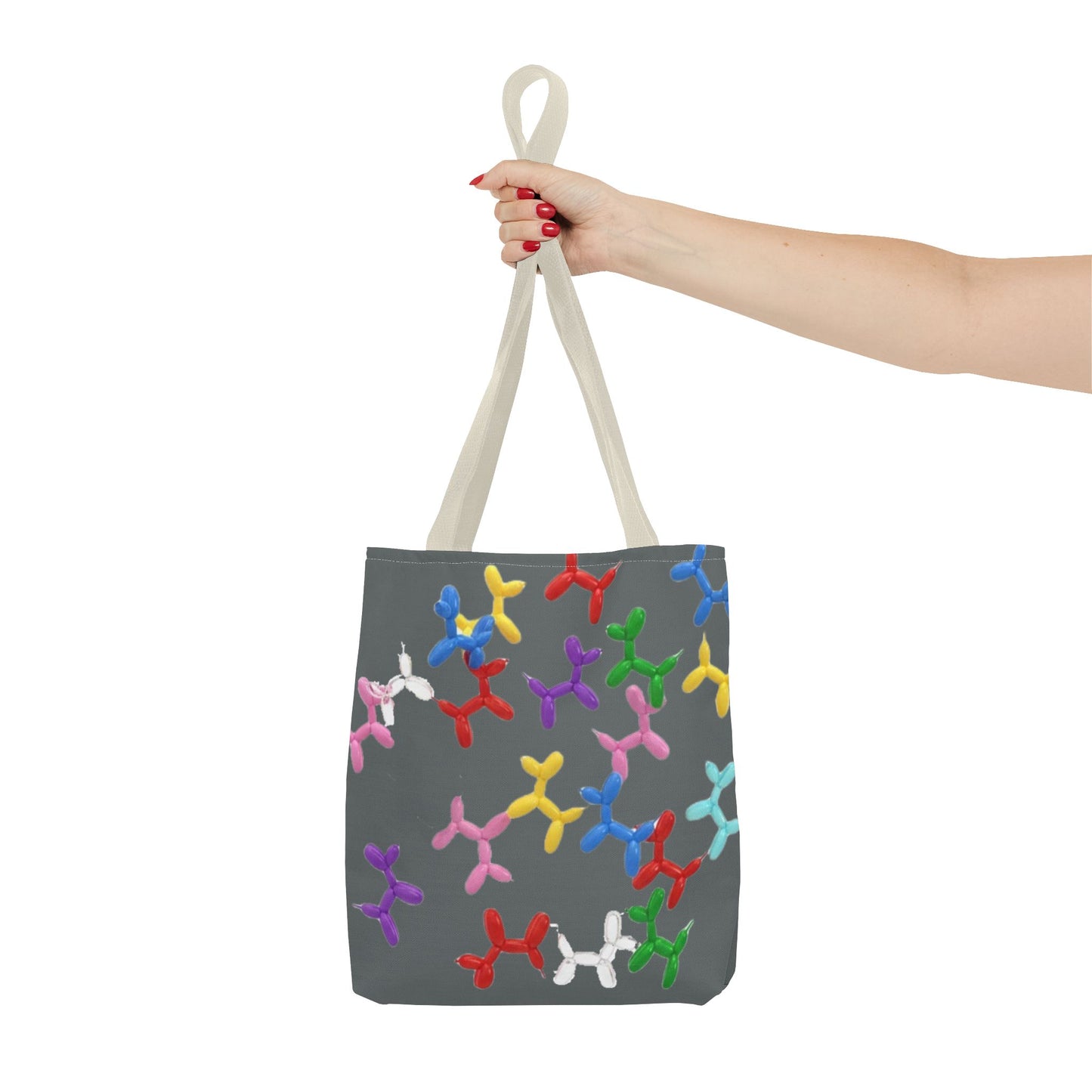 Balloon Dog Pattern Tote Bag – Colorful Pop Art Reusable Shopper - Ramshackle Shack