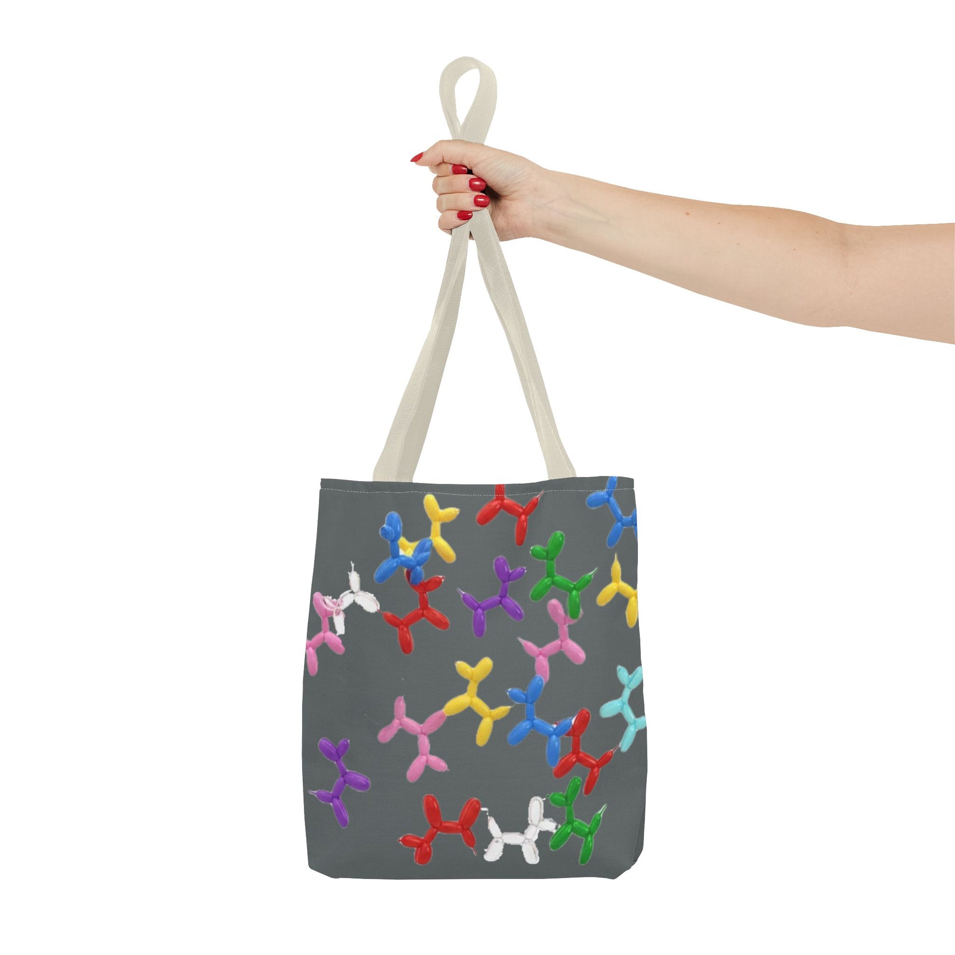 Balloon Dog Pattern Tote Bag – Colorful Pop Art Reusable Shopper - Ramshackle Shack