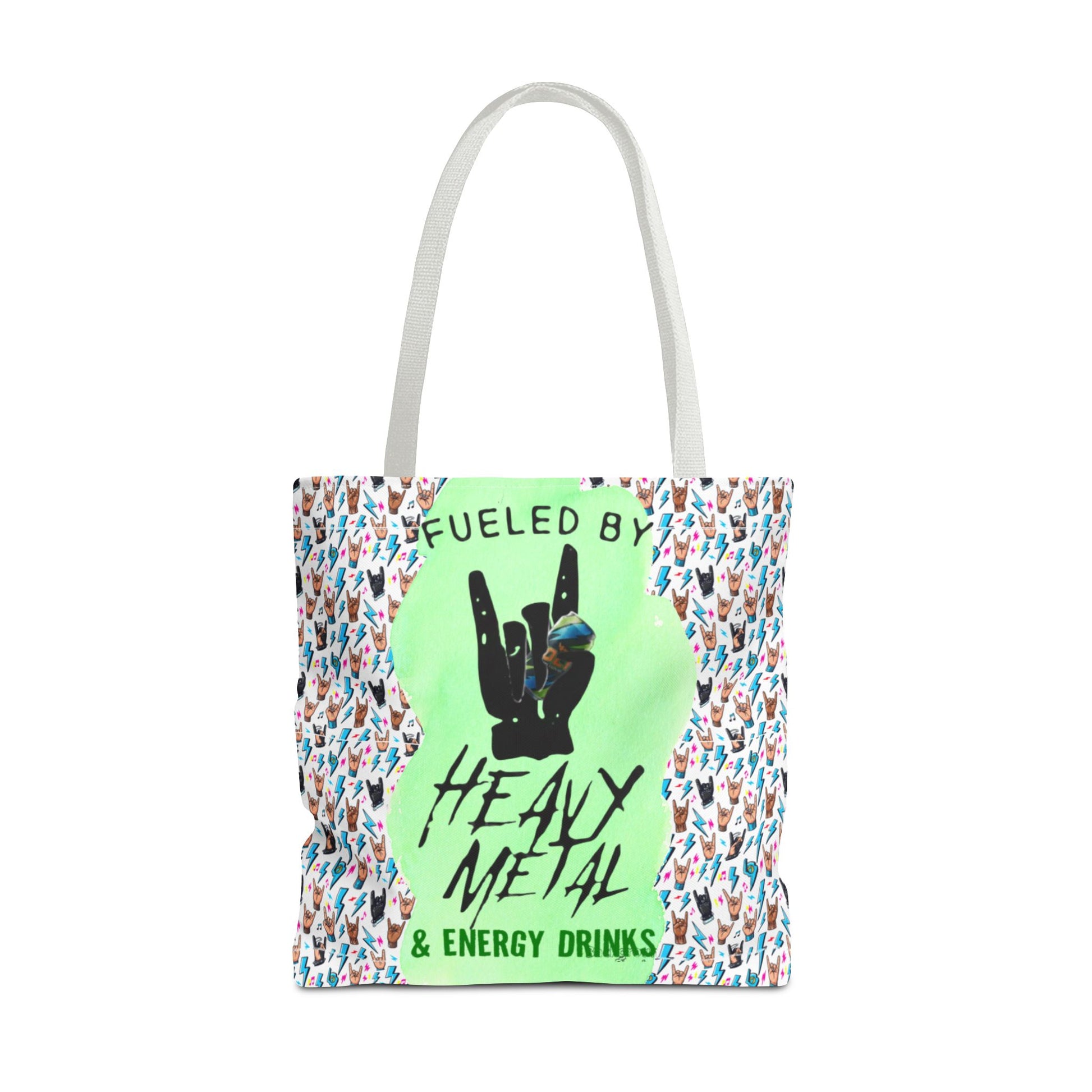 Heavy Metal & Energy Drinks Tote Bag — Neon Rock Energy Design - Ramshackle Shack