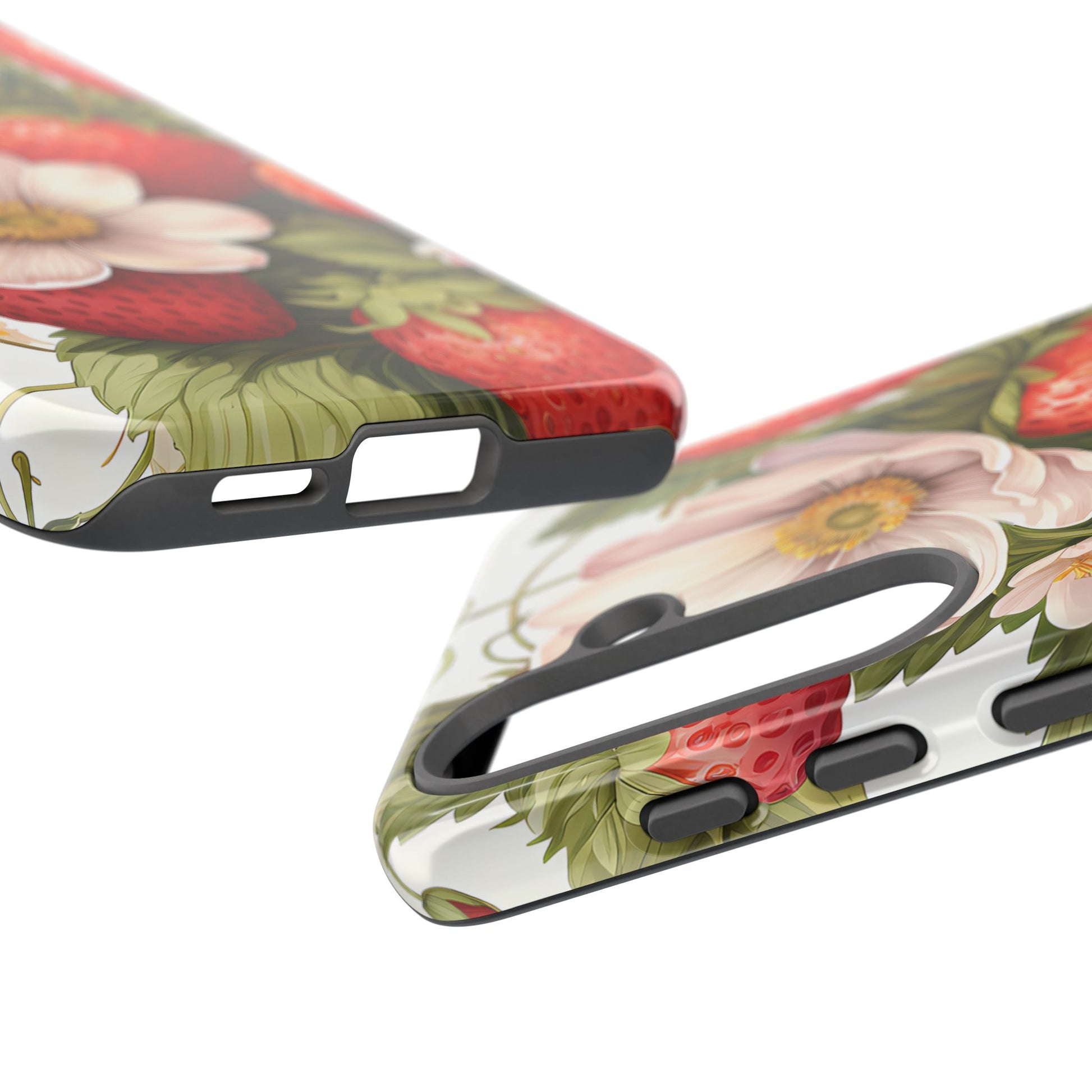 Strawberry Blossom Phone Case — Floral Protective Tough Case - Ramshackle Shack