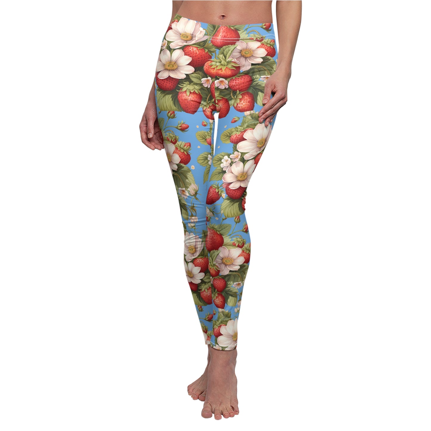 Strawberry Blossom Leggings — Floral All-Over Print Women’s Leggings - Ramshackle Shack