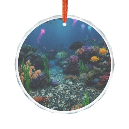 Ocean Suncatcher Glass Ornament — Photorealistic Underwater Design